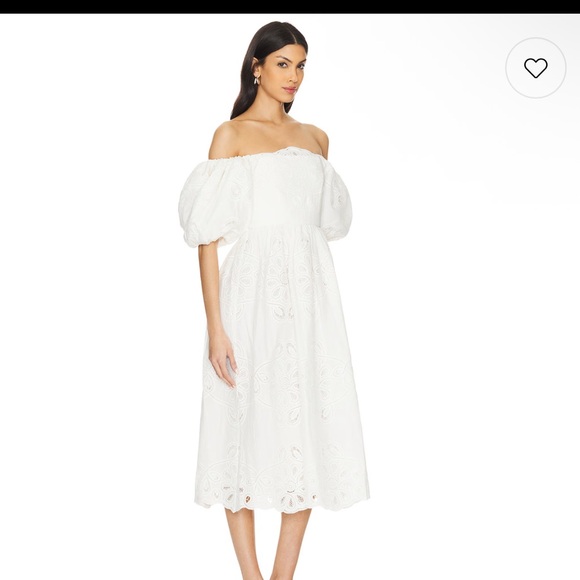 LPA ARIA Elegant White Puff Sleeve Dress - Picture 3 of 5